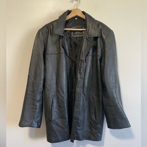 Men’s Kuzu Black Leather Coat /  Jacket